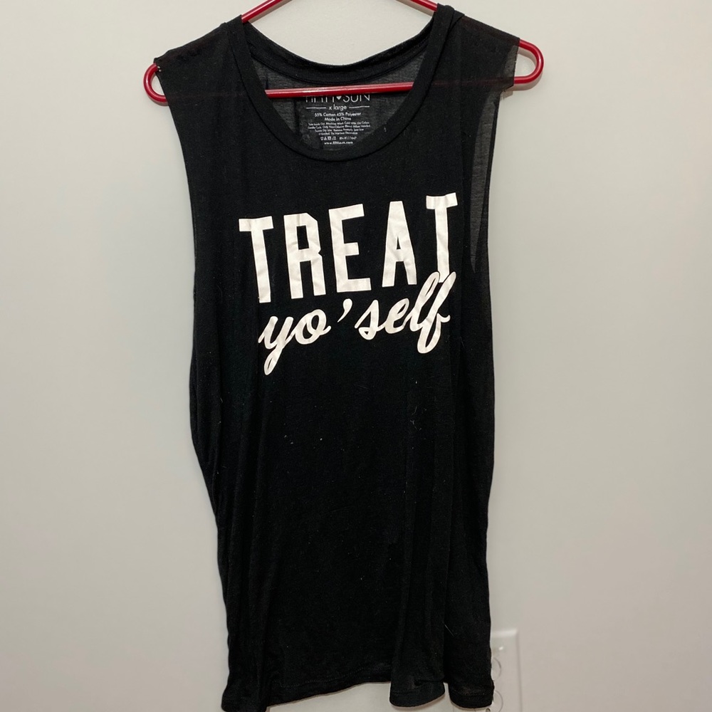“Treat Yo’Self” Black Tank
